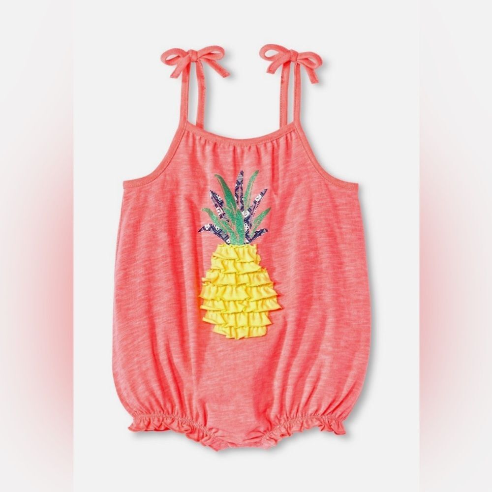 Cherokee Coral Bodysuit with Pineapple Design